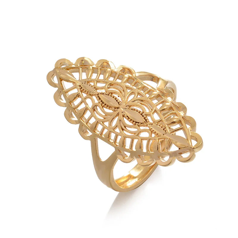 Rings for Women Gold Color Fashion Jewelry Rings Woman Girl, Arab Jewelry Symbol of Wealth
