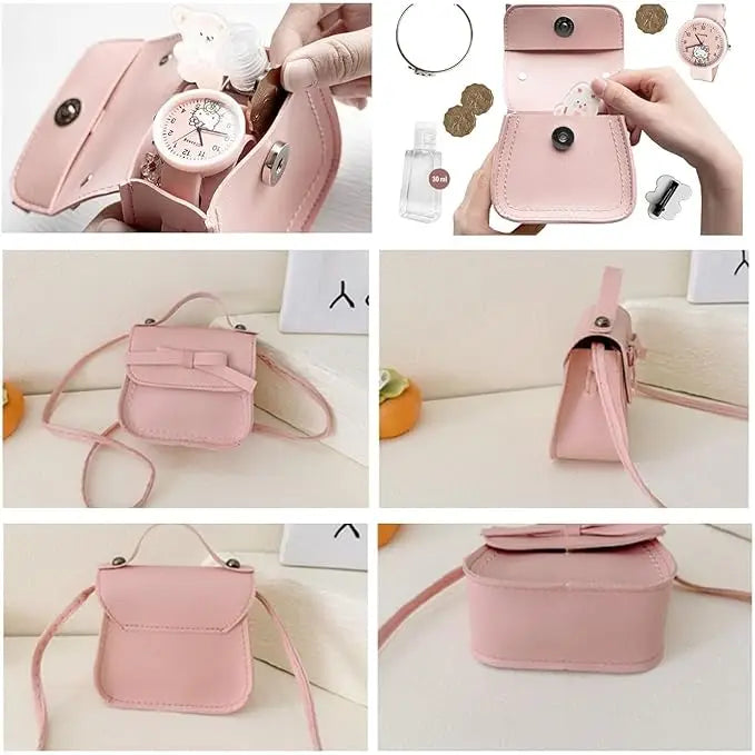 Kids Purses and Handbags Cute Mini Bowknot Crossbody Bag Fashion Little Girl Small Coin Pouch.