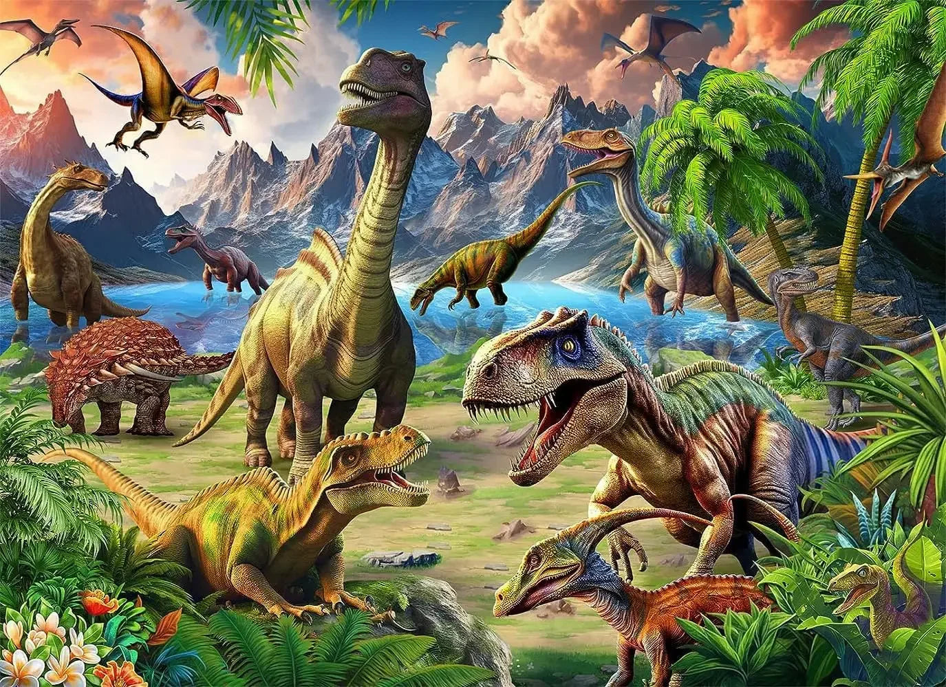 1000/500/300 Pieces Dinosaur World Wooden Jigsaw Puzzles