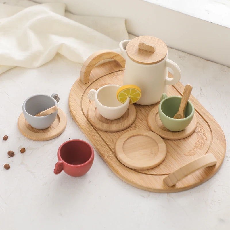 Wooden Toddler Tea Party Toys Set