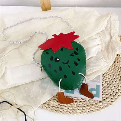 Cute Children Shoulder Bags Cartoon Strawberry Messenger Bag Baby Girls Mini Coin Purse.