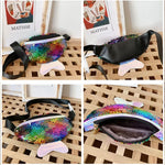 Fashion Kids Bag Sequin Fanny Pack for Girl- Coin Purse Small Belt Bag Shiny Mermaid Waist Pack Children Beach Bags