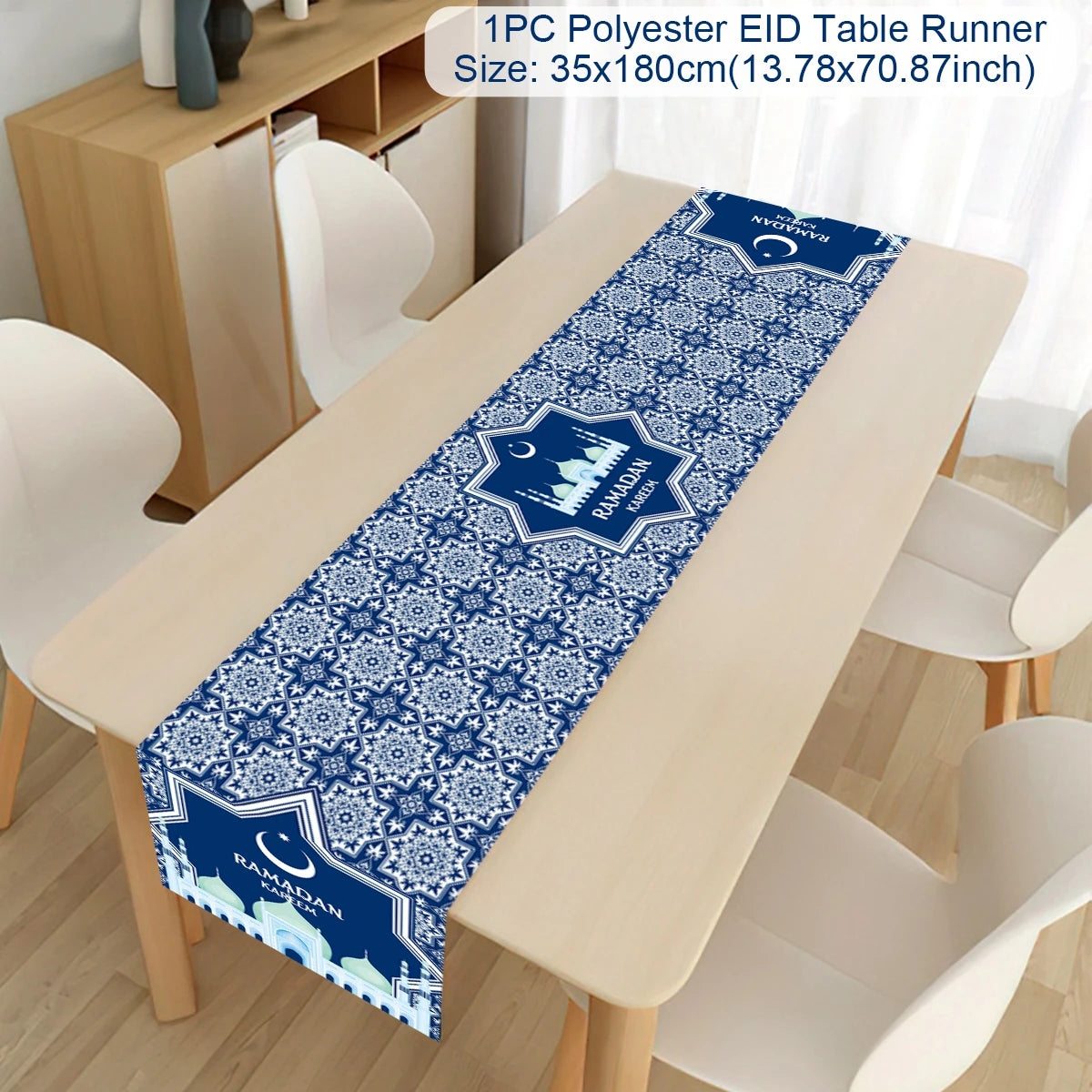 Ramadan Decor Table Runner EID Mubarak Decoration For Home Tablecloth Ramadan Kareem Islamic Muslim Party Eid Al Adha Gifts