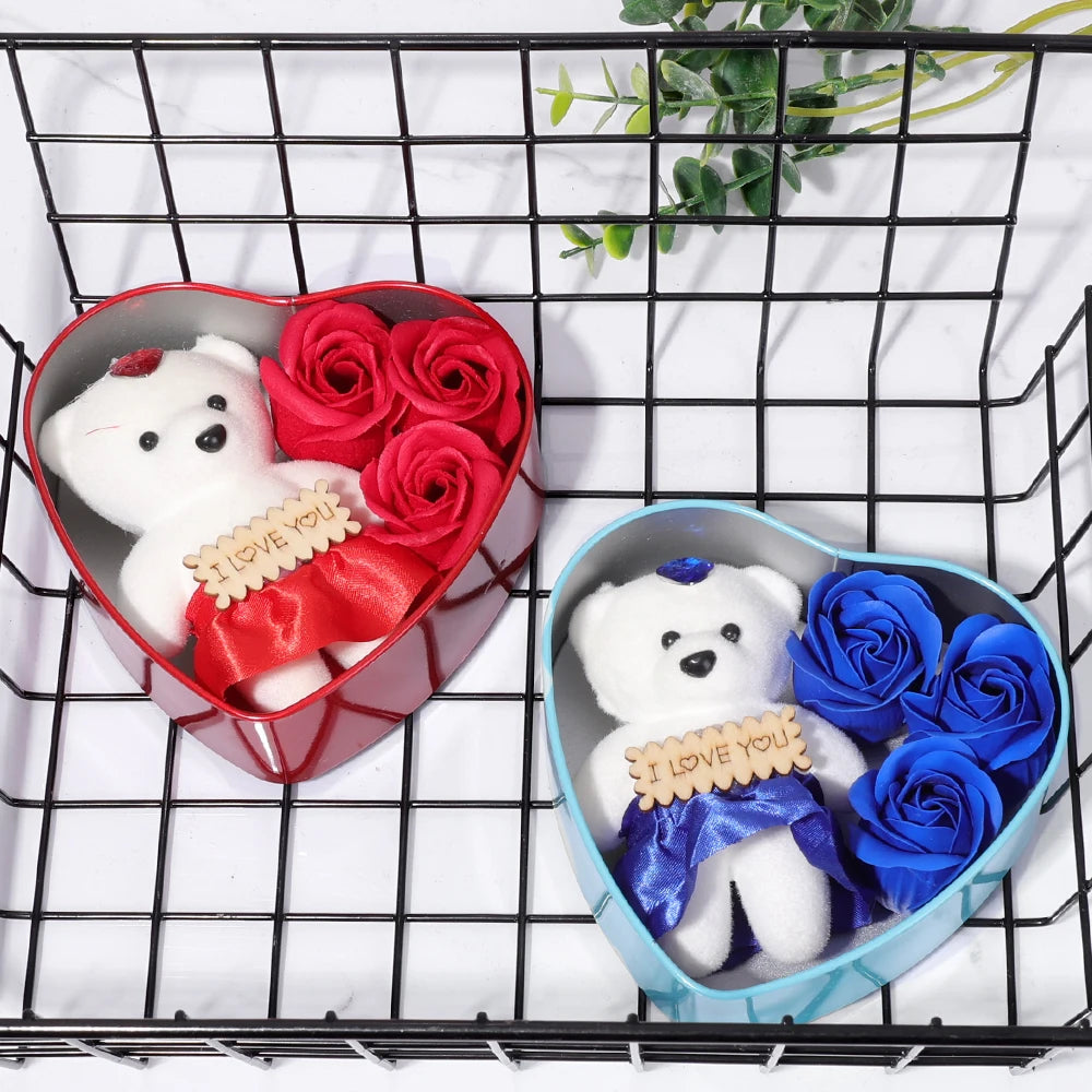 Bear Soap Rose Love Gift Box Romantic Valentines Day