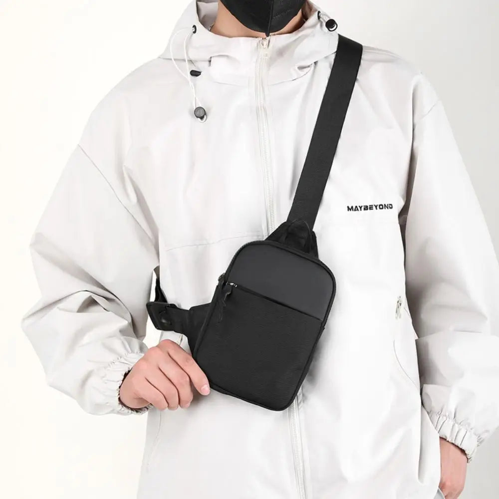 Men's Chest Bag Fashion Small Canvas Shoulder Crossbody Bags for Man.