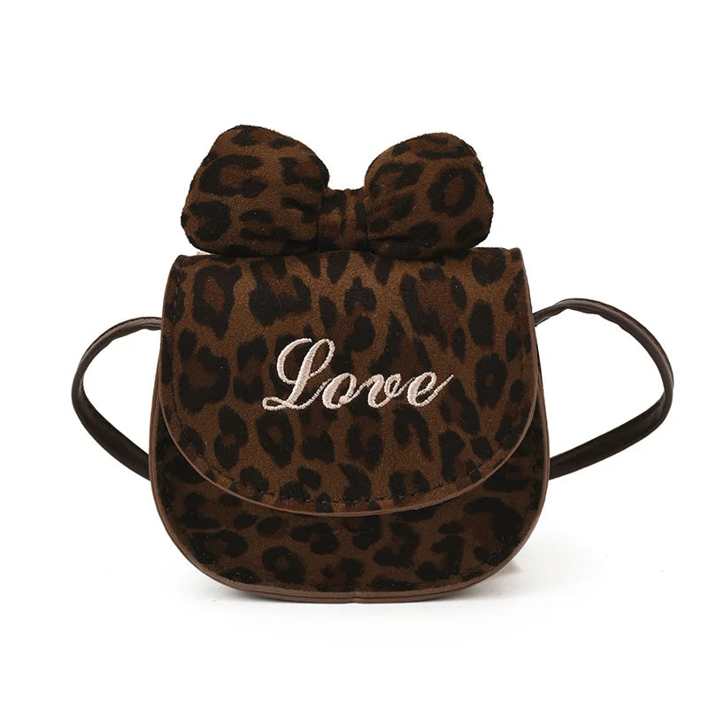 Toddler Kids Purses And Handbags Cute Mini Bowknot Crossbody Bag Fashion Little Girl Small Coin Pouch Children Leopard Hand Bags