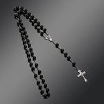 Fashion Vintage Cross Necklace Rosary Beads Chain Jesus Crucifix Virgin Mary Pendant Chain Jewelry Necklace