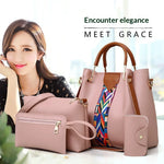 Women's Handbag New Fashion 4-Piece Set Tote Shoulder Crossbody Bag.