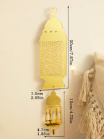 Gold Ramadan Acrylic Moon Hanging Ornaments with Hollow Mesh Star, Eid Mubarak Muslim Decor, Lanterns Wall Decor, Ramadan Kareem