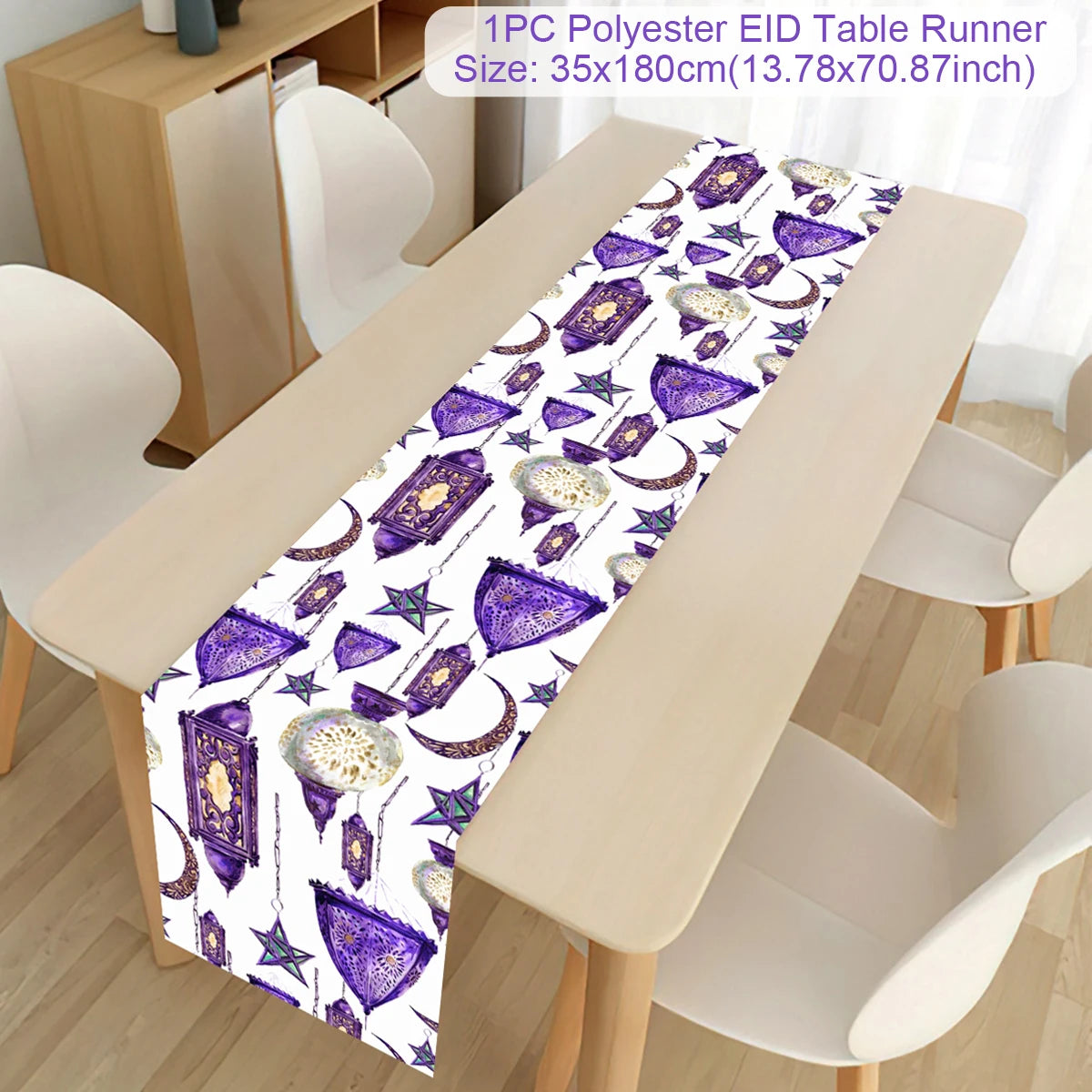 Ramadan Kareem Polyester Table Runner Decoration For Home Islamic Muslim Party Supplies Gift EID Mubarak
