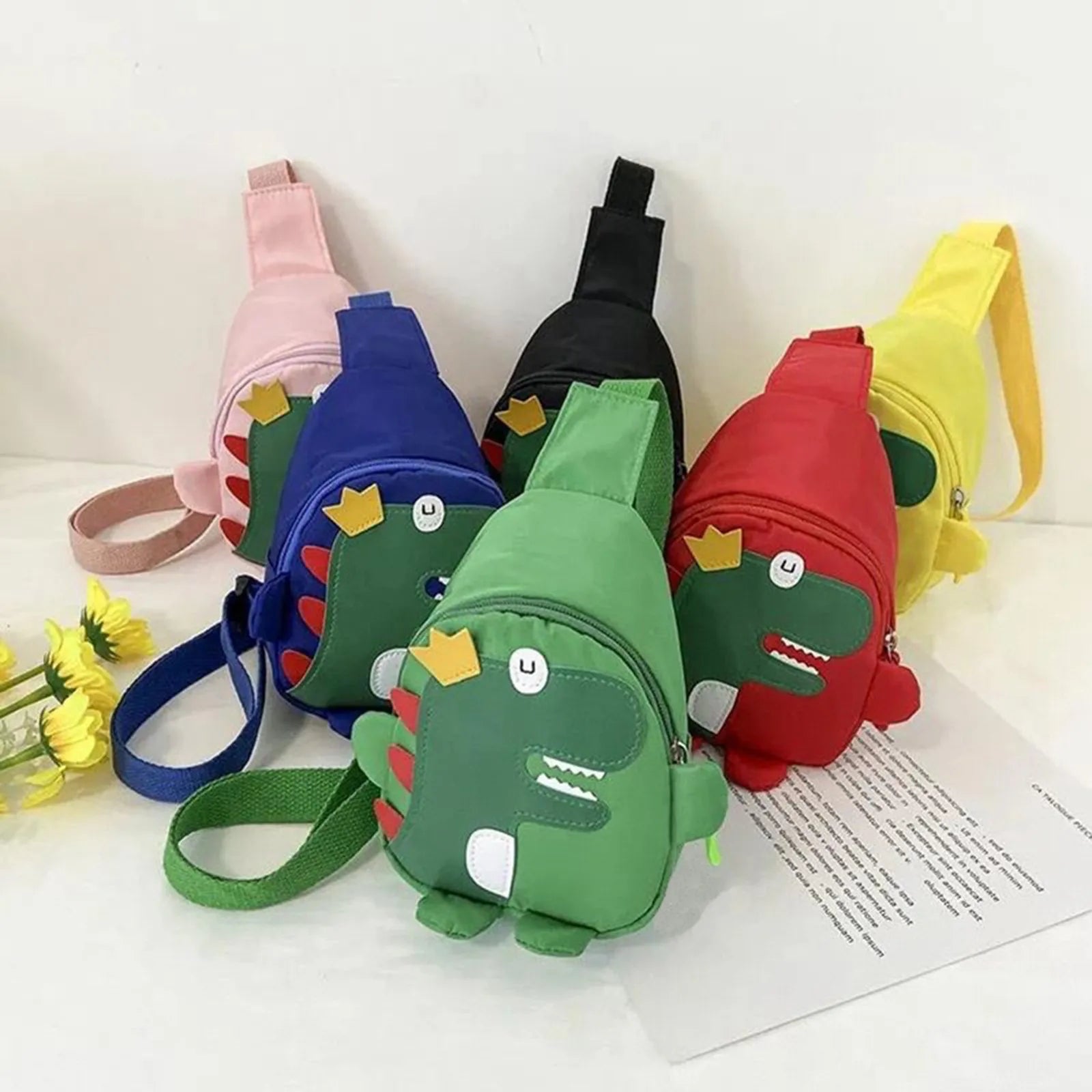 Cute Dinosaur Kids Backpack Girls Boys Sling Bag Kids Bag Child Waist Bag.