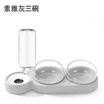Pet Cat Food Bowl, Splash - Water proof, Three Bowl Neck Protection, Automatic Feeder, Water Storage Dispenser