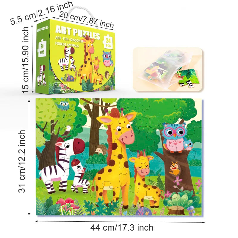 24PCS/Set Large Particle Paper Puzzle