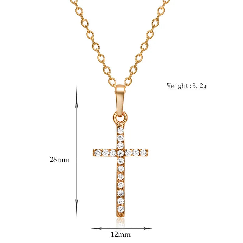 Hot Selling Jewelry Cross Pendant Necklace With Zircon Fashionable And Personalized Design.