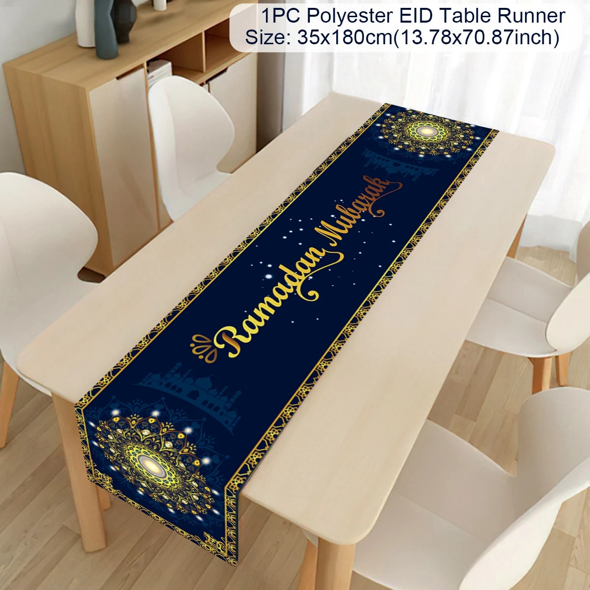 Ramadan Decor Table Runner EID Mubarak Decoration For Home Tablecloth Ramadan Kareem Islamic Muslim Party Eid Al Adha Gifts