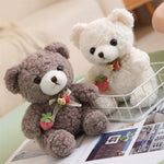 Animal 20CM Rose Soft with Bow Stuffed Animal Bear