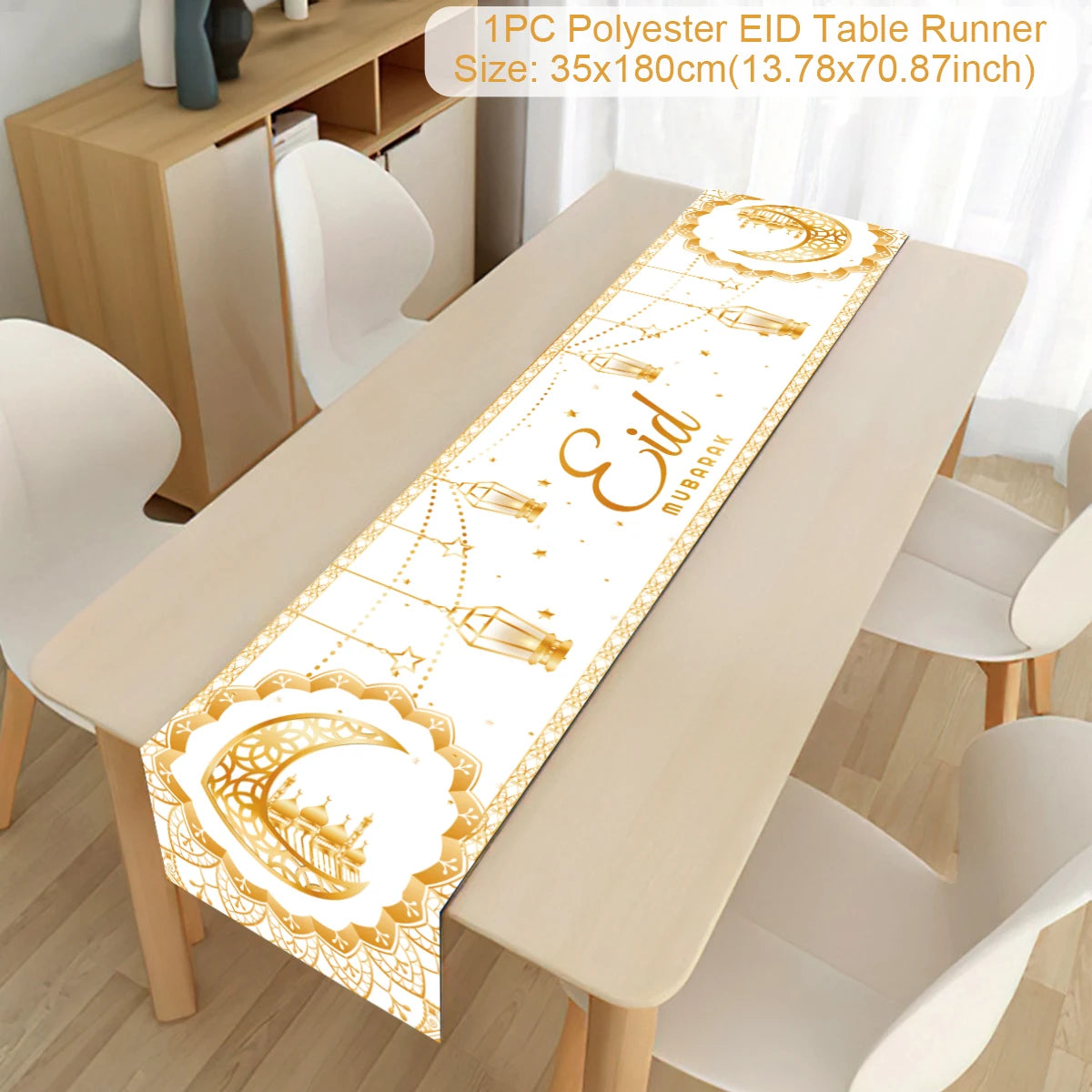 Ramadan Decor Table Runner EID Mubarak Decoration For Home Tablecloth Ramadan Kareem Islamic Muslim Party Eid Al Adha Gifts