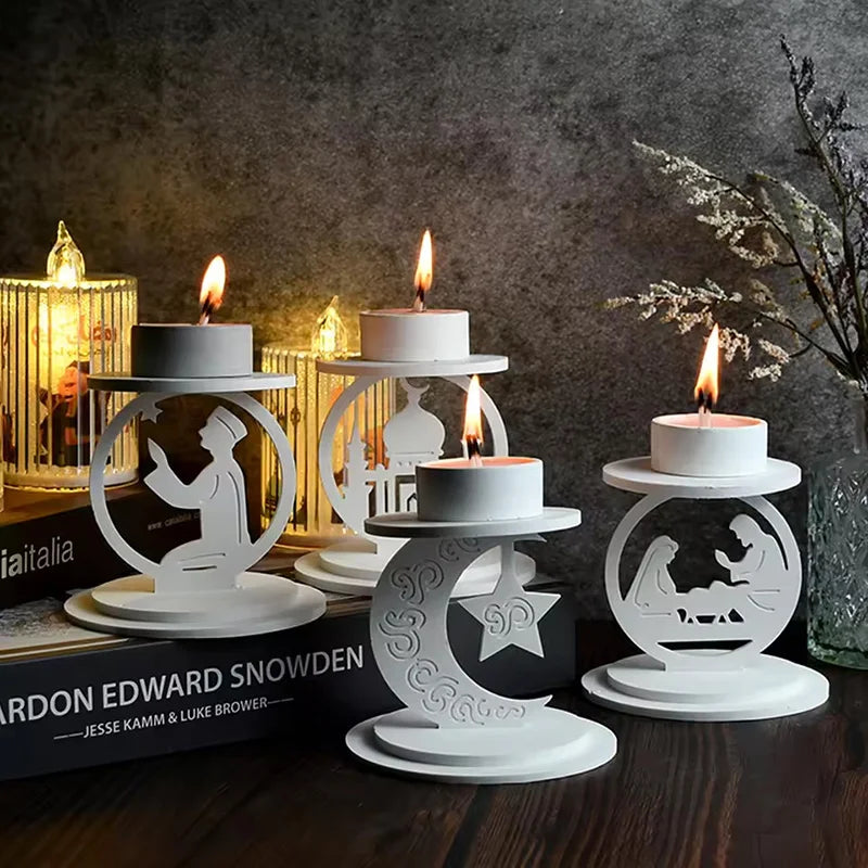 ‌Ramadan Candle Holder Silicone Mold Eid-Al-Fitr Ornament Gypsum Mould