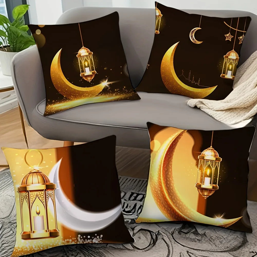 Ramadan Pretty Moon Print Pillowcase Nordic Home Decor Holiday Bedroom Living Room Polyester Cushion Cover