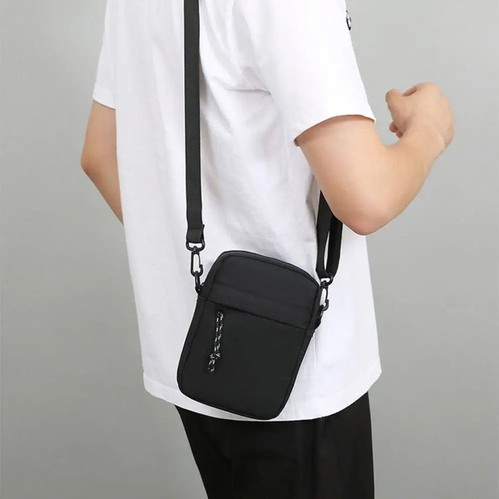 Messenger Sling Bags For Men Casual Canvas Small Zipper Crossbody Pouch.