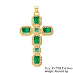 Religious Talisman Jewelry Accessories Handmade 18K Real Gold Plated Cz Paved Catholic Christian Cross