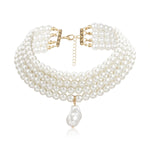 Pearl Beaded Necklace for Women Multilayer Choker Trend Chain Collares On The Neck Chokers Female Party Accessories
