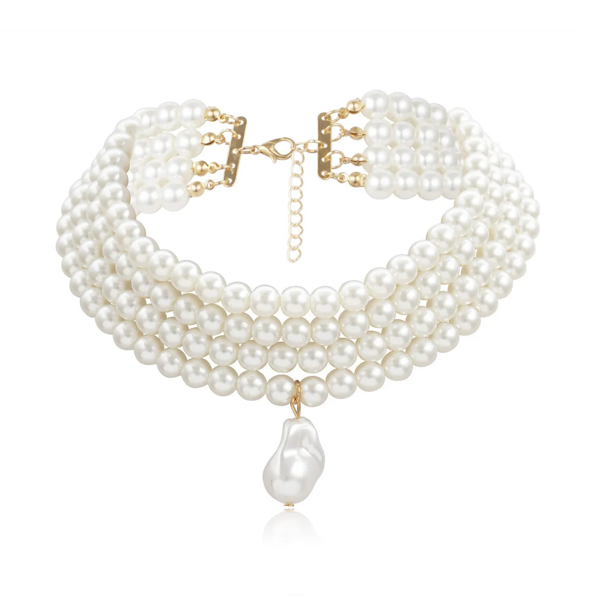 Pearl Beaded Necklace for Women Multilayer Choker Trend Chain Collares On The Neck Chokers Female Party Accessories