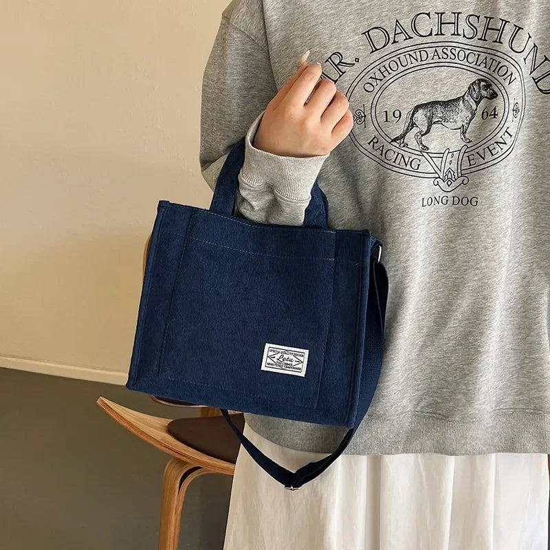 Fashionable Simple Women's Corduroy Crossbody Bag.