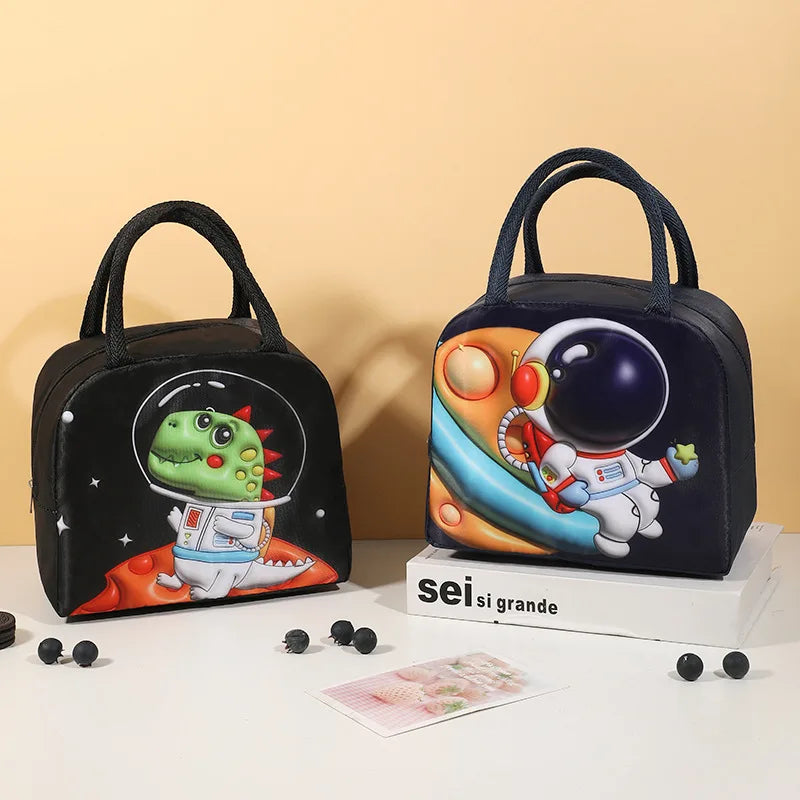 Kids Lunch Bag for School Portable Thermal Bag Children Cartoon Insulated Lunch Bag.