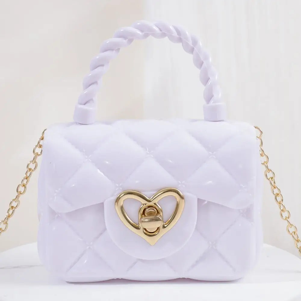 Kids PU Leather Crossbody Bags Girls Heart Shoulder Bags Children Mini Coin Purses Jelly Bag