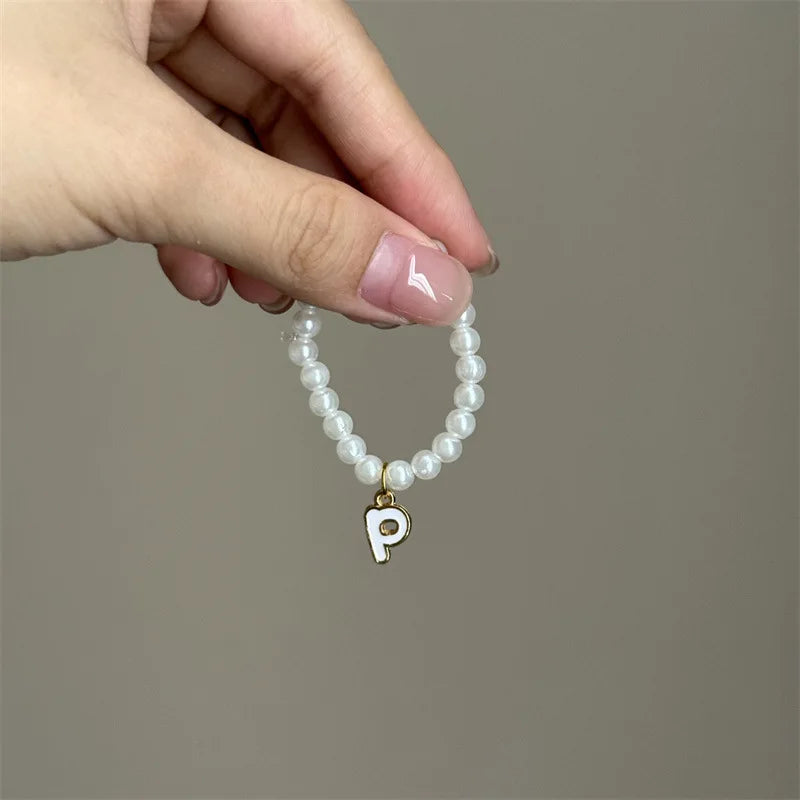 Mini Pendant Letter Pearl Necklace