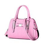 Large Capacity Butterfly Knot Women's Handbag Fashionable Embossed PU Leather.