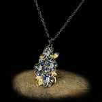 Choker Necklac for Women New Blue Zirconia Inlaid Pendent Flower Shape Clavicle Link Chain Women's Gifts