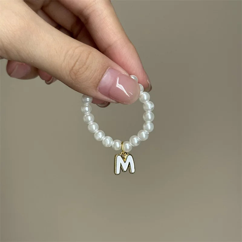 Mini Pendant Letter Pearl Necklace