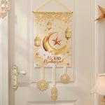 Ramadan Irregular Flag Hanging Moon Stars Door Hanging Wall Decoration Party Decoration Hanging Pieces Banner 1 Set 1 Piece