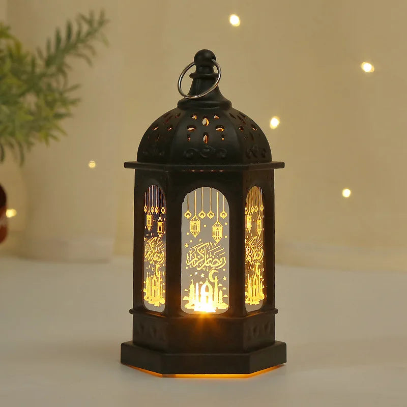Ramadan Decoration 2026 LED Star Moon Candlestick Lamp