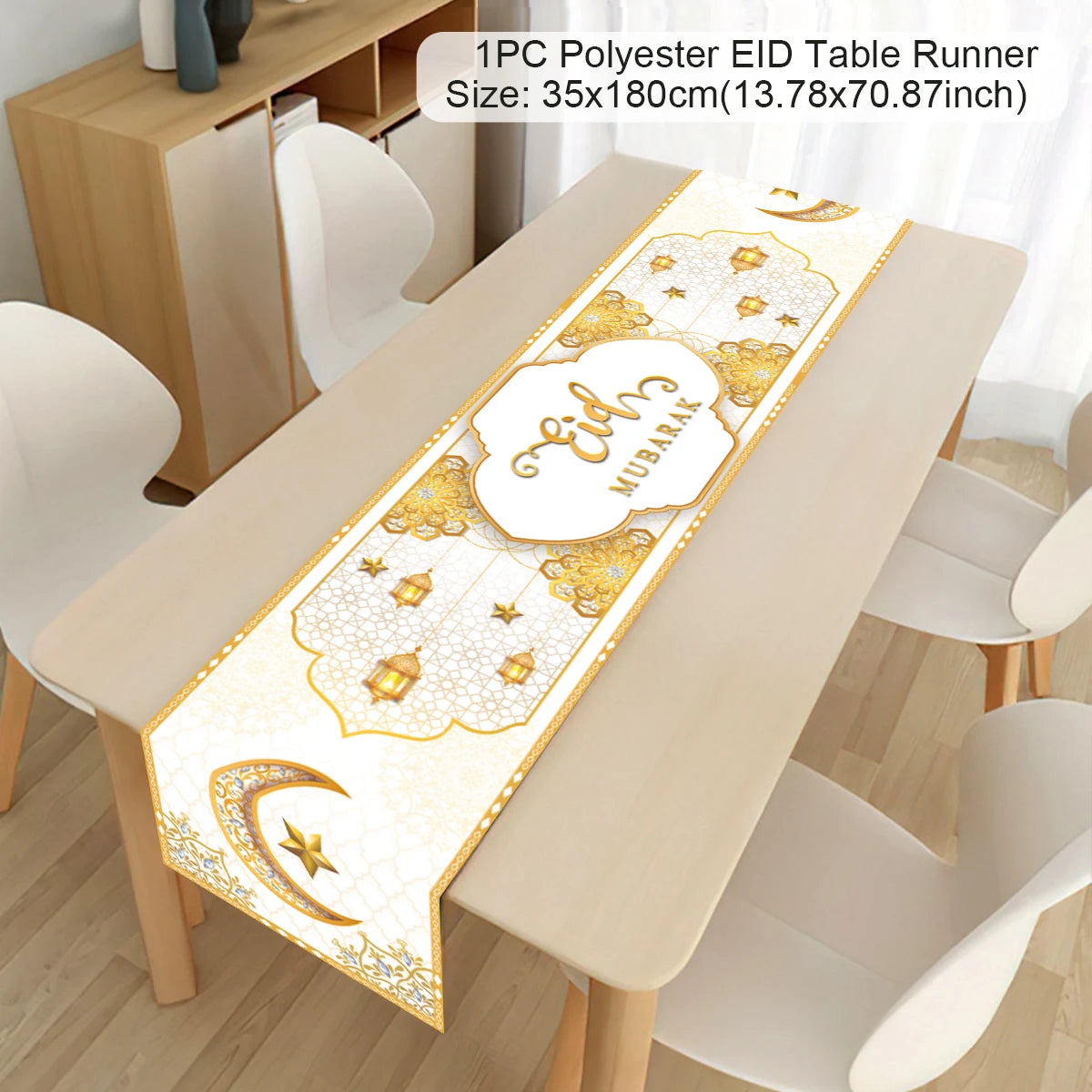 Ramadan Decor Table Runner EID Mubarak Decoration For Home Tablecloth Ramadan Kareem Islamic Muslim Party Eid Al Adha Gifts