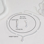 Cross-Border Jewelry, Women'S Fashion Water Drop Crystal Zircon Necklace Earrings Set