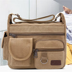 Men Canvas Shoulder Bags Casual Tote Travel Men's Crossbody Bag.
