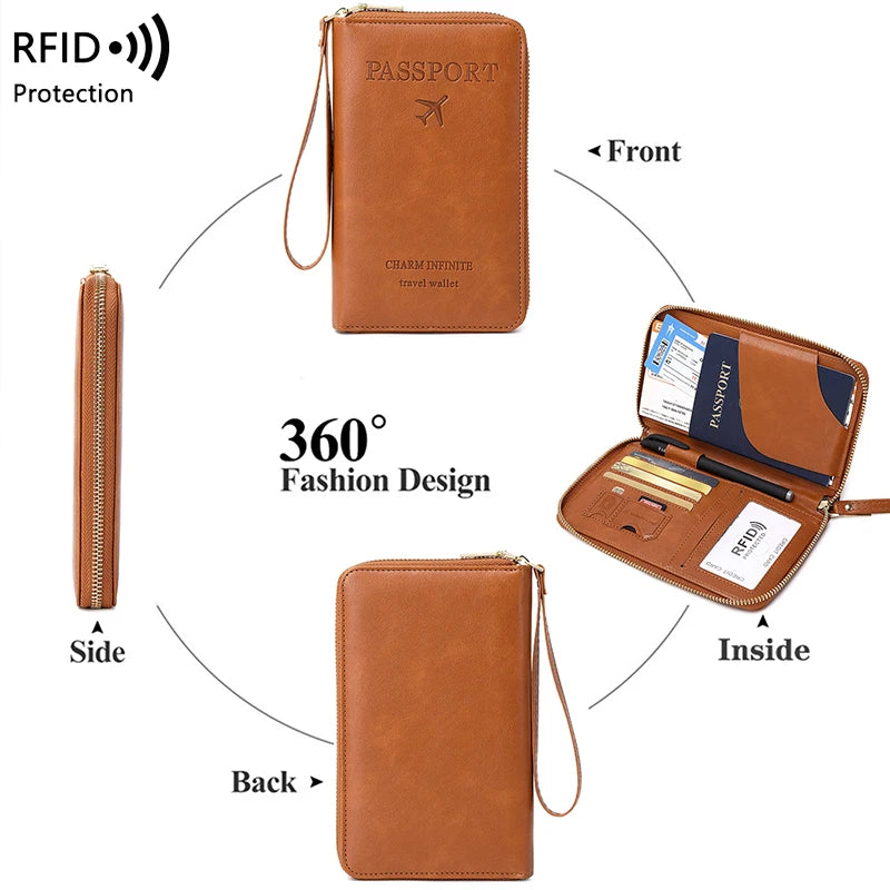 RFID Blocking Passport Holder, Travel Wallet
