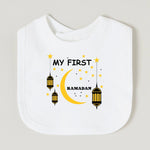 Moon Star My First Ramadan Baby Bibs Boys Girls Cotton Bib Newborn Saliva Bib Eid Mubarak Muslim Islamic Festival Keepsake Gift