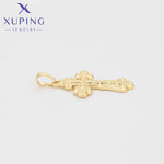 Jewelry Charm Cross Pendant Necklace of Light Gold Color Women Girls Exquisite Gift