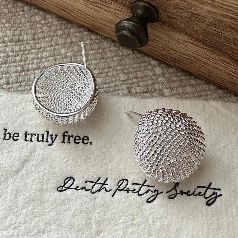 925 Sterling Silver Geometric Dots Ball Earrings for Women