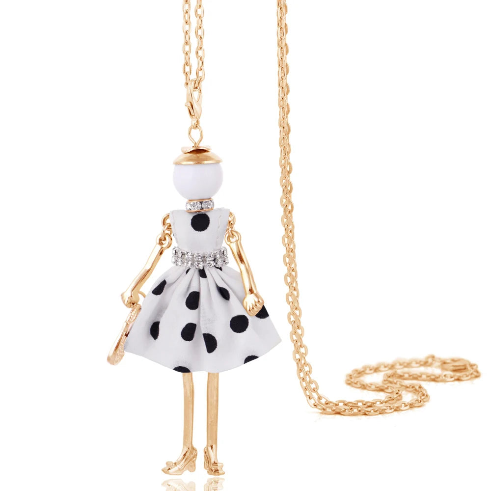Cute Women Necklace Statement Lady Charm Long Trendy New Fashion Female Big Pendant Lovely Jewelry Polka Dot Gift Wholesale