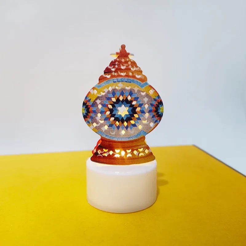 Eid Mubarak Candle Light Ramadan Decoration for Home Ornaments Eid Al-Fitr Kareem Festival Islamic Muslim Party Decor
