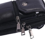 Men Leather Waist Bag Large Capacity Belt Bag Brown Shoulder Bags Crossbody Bags Multi-layer Buckle Mobile Phone Bag Bum Pouch