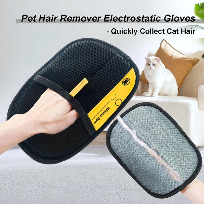 Pet Hair Remover Electrostatic Gloves, New Pet Hair Removal Glove For Cats & Dogs