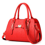 Large Capacity Butterfly Knot Women's Handbag Fashionable Embossed PU Leather.