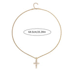 Cross Necklace for Men Gold Necklace for Women Cross Jewelry Silver Plated Solid Iced Cubic Zirconia Stainless Steel Pendant