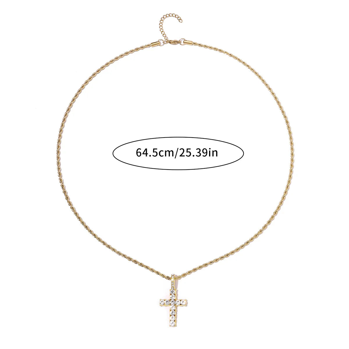 Cross Necklace for Men Gold Necklace for Women Cross Jewelry Silver Plated Solid Iced Cubic Zirconia Stainless Steel Pendant